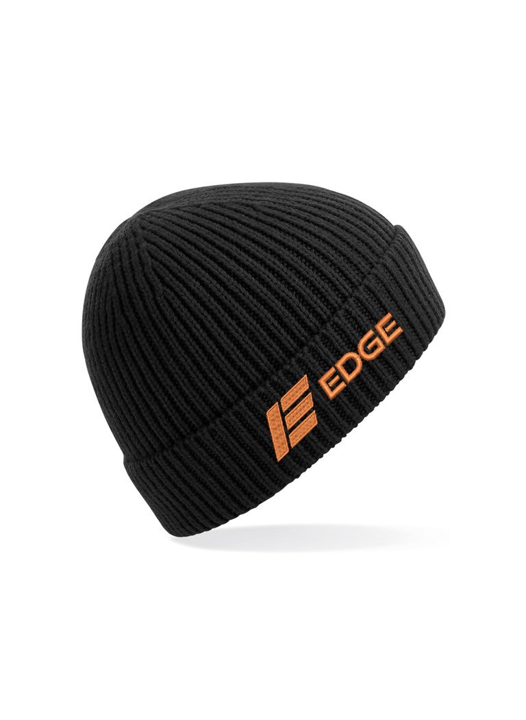 New-Edge-Ribbed-Beanie-Black